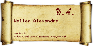 Waller Alexandra névjegykártya